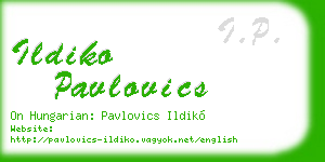 ildiko pavlovics business card